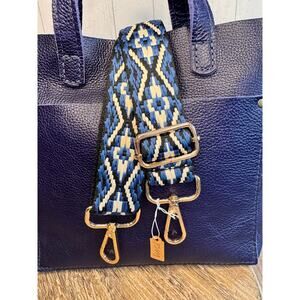 Crossbody Purse Aztec Woven Blue White Black Bag Strap Guitar Strap NEW
